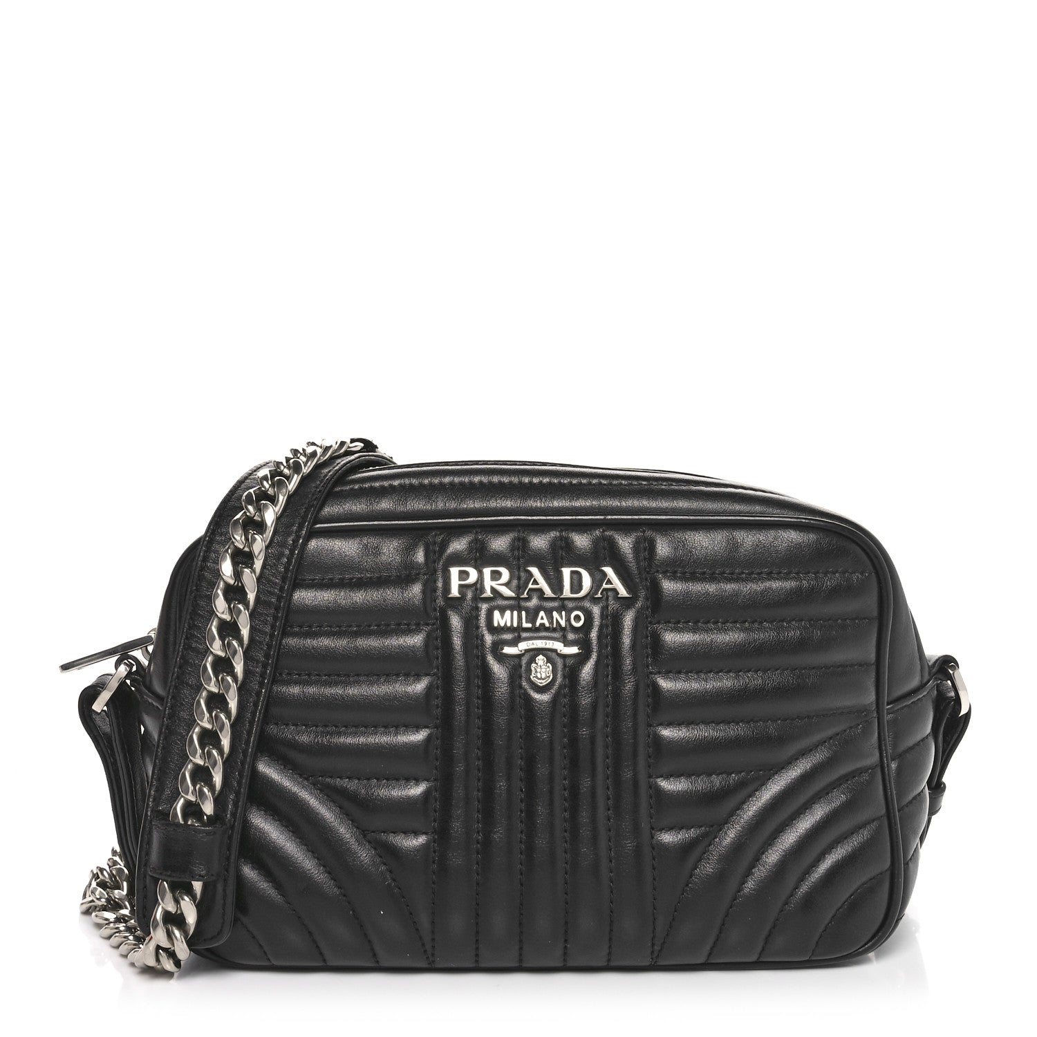 Prada Soft Calfskin Diagramme Camera Bag Black 1 of 9