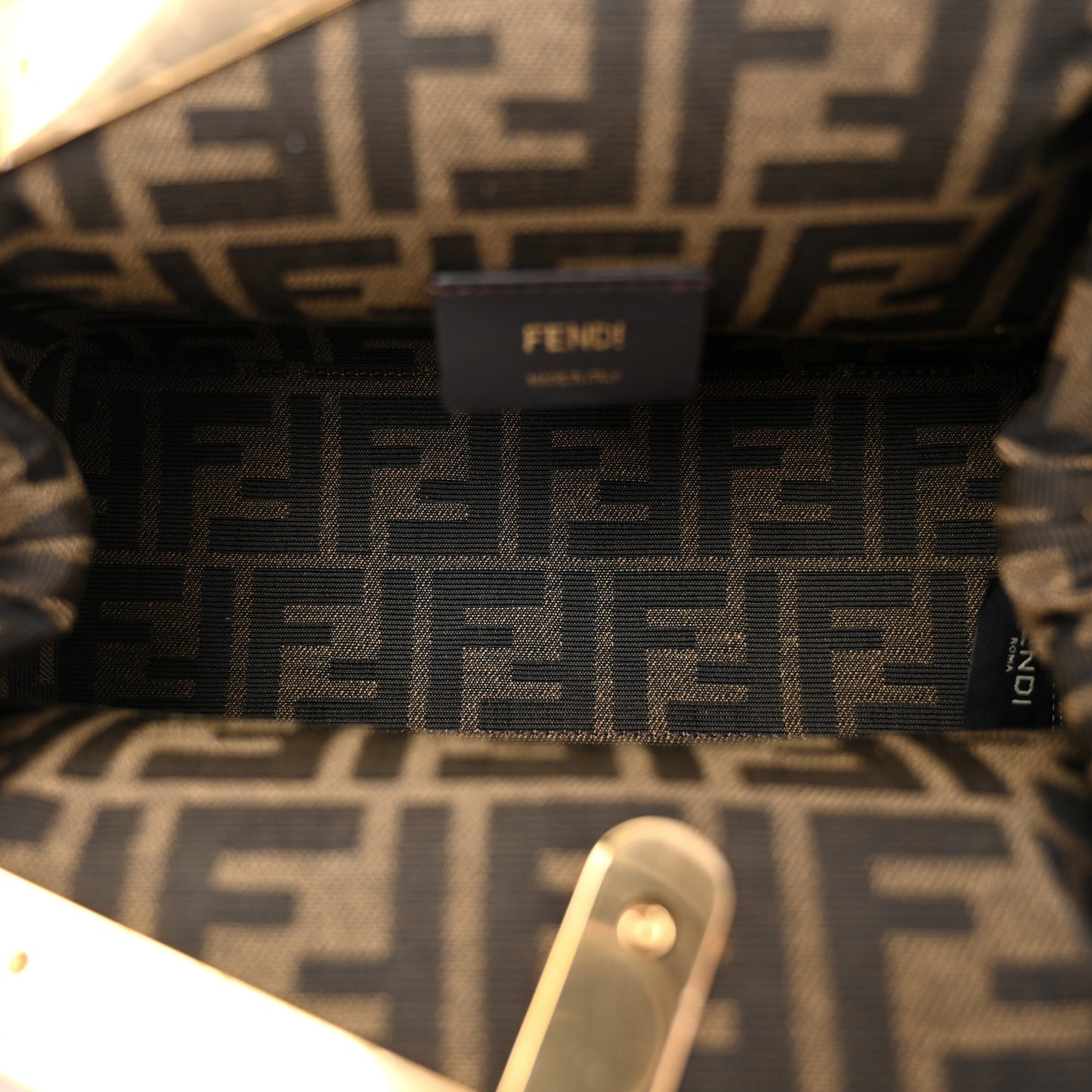 Shiny Nappa Small Fendi First Caramello