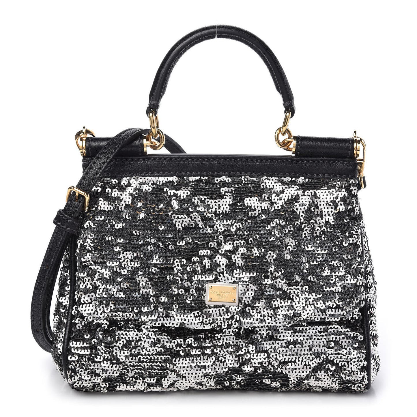 Sequin Small Miss Sicily Satchel Black