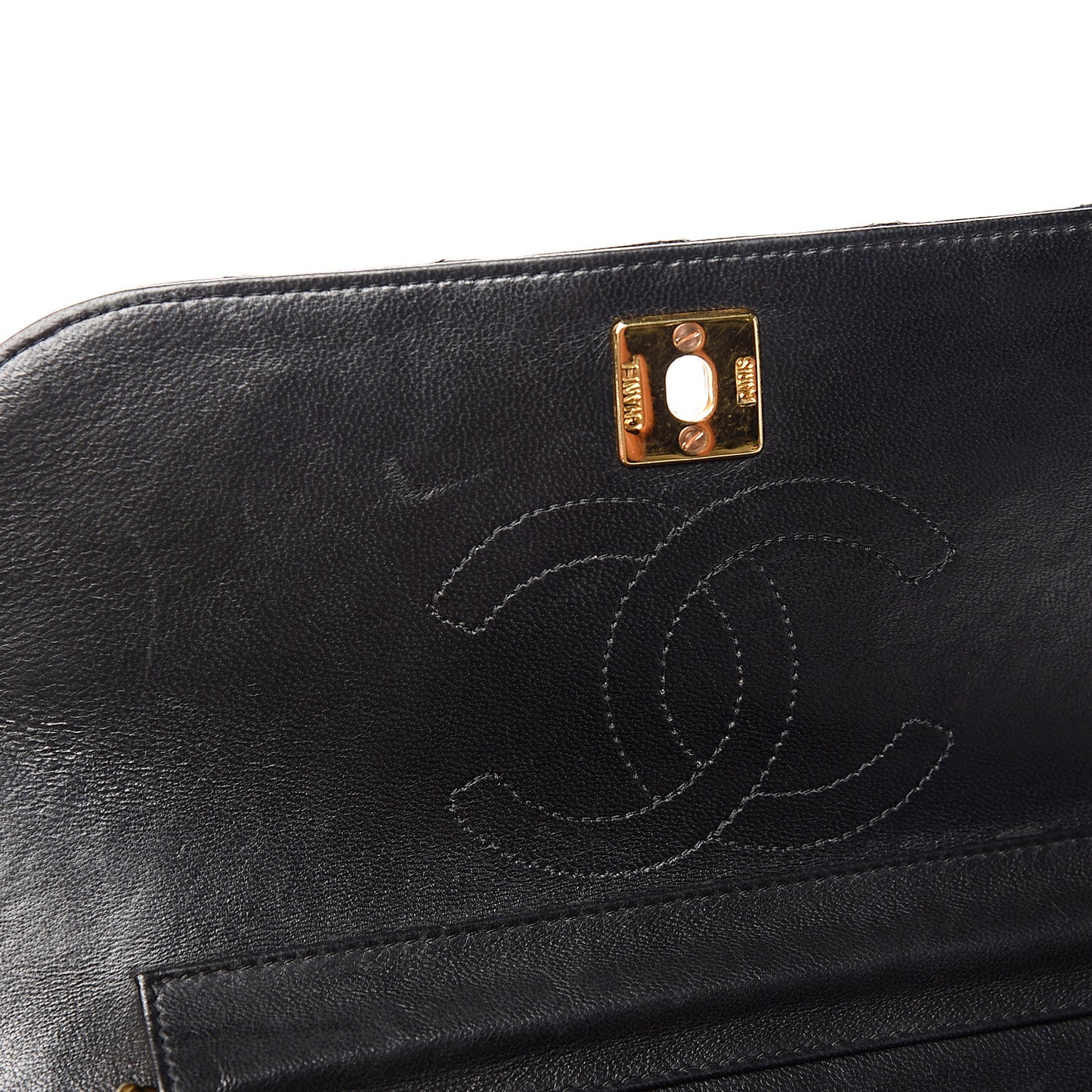 Lambskin Quilted Small Double Flap Black