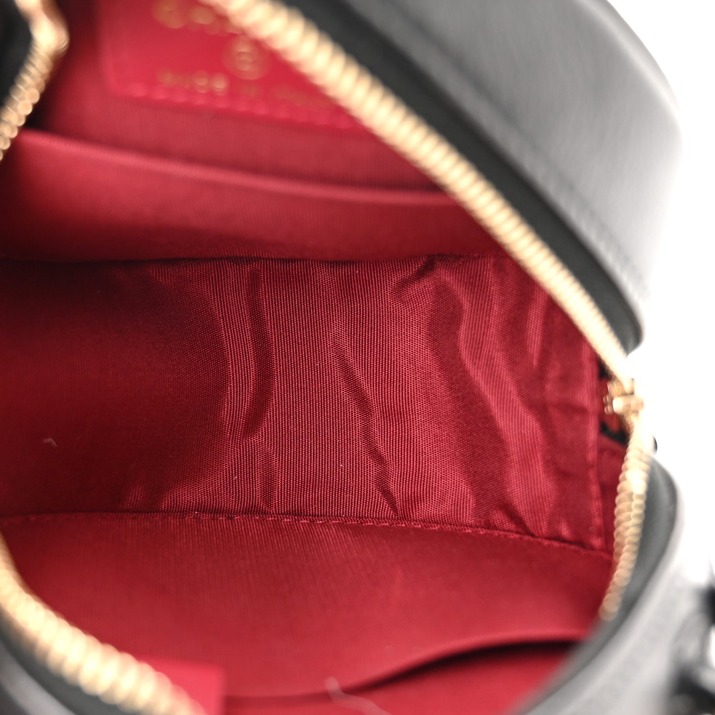 Lambskin Quilted Chanel 19 Round Clutch With Chain Black