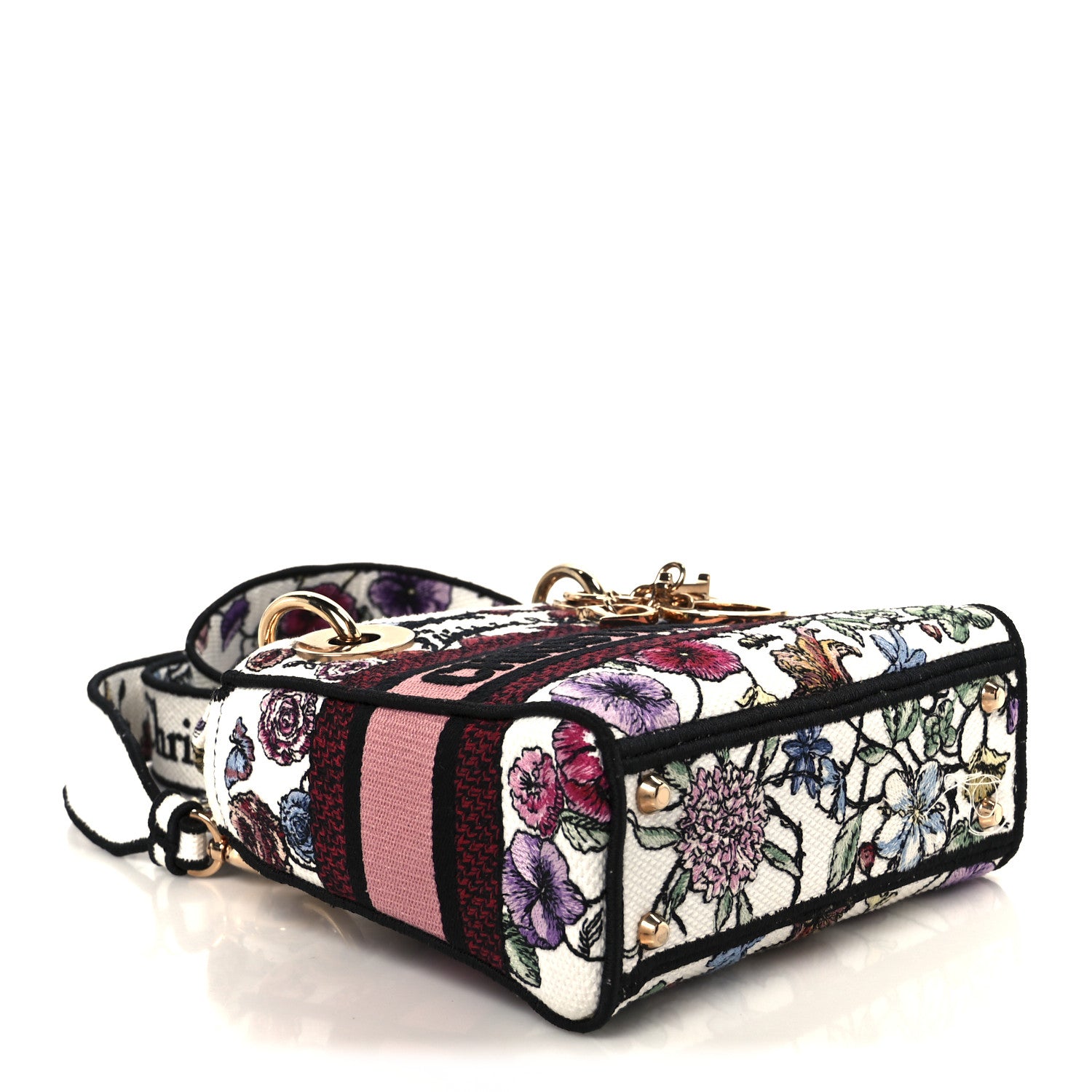 Christian Dior Canvas Florilegio Embroidered Mini Lady D-Lite White Multicolor 4 of 10
