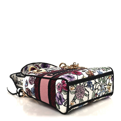 Christian Dior Canvas Florilegio Embroidered Mini Lady D-Lite White Multicolor 4 of 10