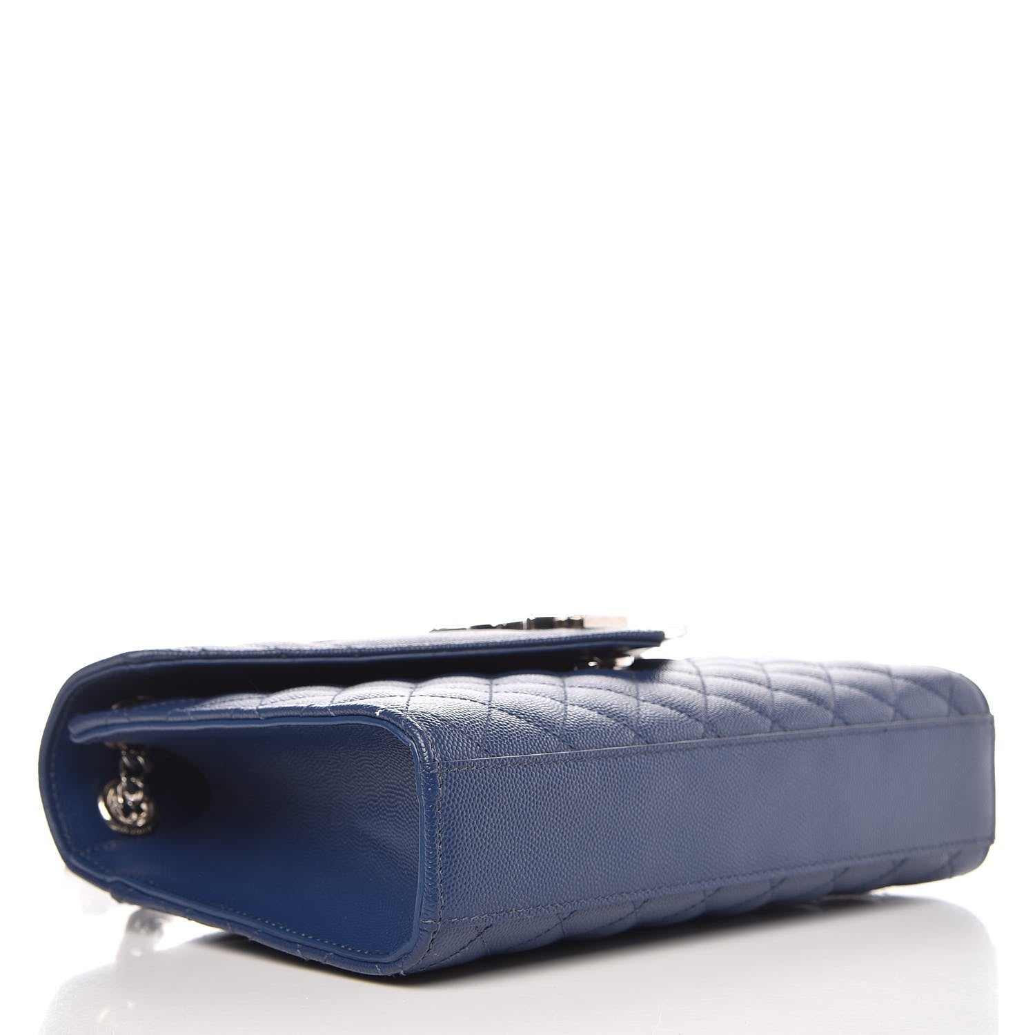 Saint Laurent Grain De Poudre Textured Mixed Matelasse Triquilt Medium Monogram Satchel Denim 5 of 9