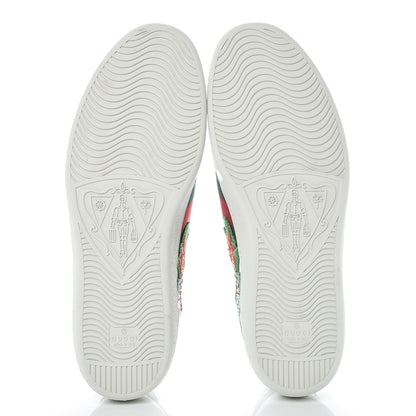 Gucci Metallic Nappa Ayers Web Dragon Embroidered Mens New Ace Sneakers 11 Silver 5 of 10