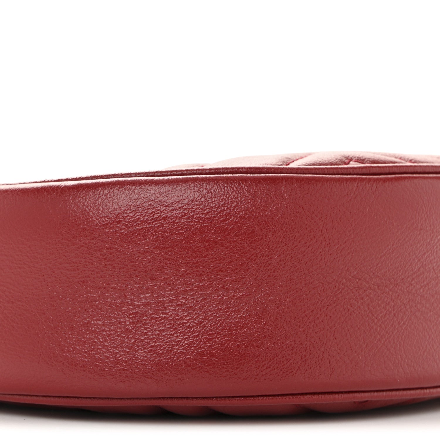 Gucci Glazed Calfskin Matelasse Heart Mini GG Marmont Round Shoulder Bag Romantic Cerise 9 of 11