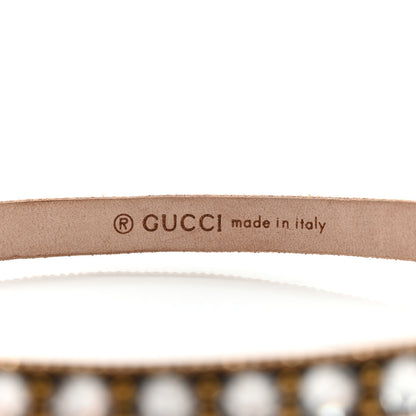 Gucci Calfskin Crystal Embellished Double G Choker Necklace Black 3 of 4