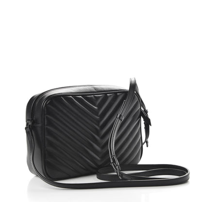 Saint Laurent Calfskin Matelasse Monogram Lou Camera Bag Black 3 of 9