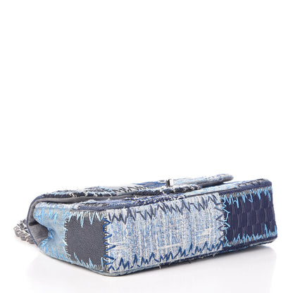 Chanel Denim Tweed Patchwork Medium Single Flap Blue 4 of 14