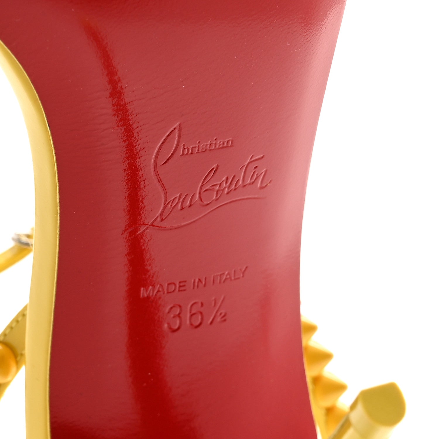 Christian Louboutin Patent Calfskin So Me 100 Sandals 36.5 Yellow 7 of 11