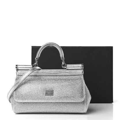 Dolce & Gabbana Crystal Small Miss Sicily Satchel Silver 10 of 10