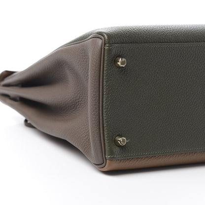 Hermes Togo Horseshoe Kelly Retourne 35 Vert Olive Eucalyptus Origan 9 of 11