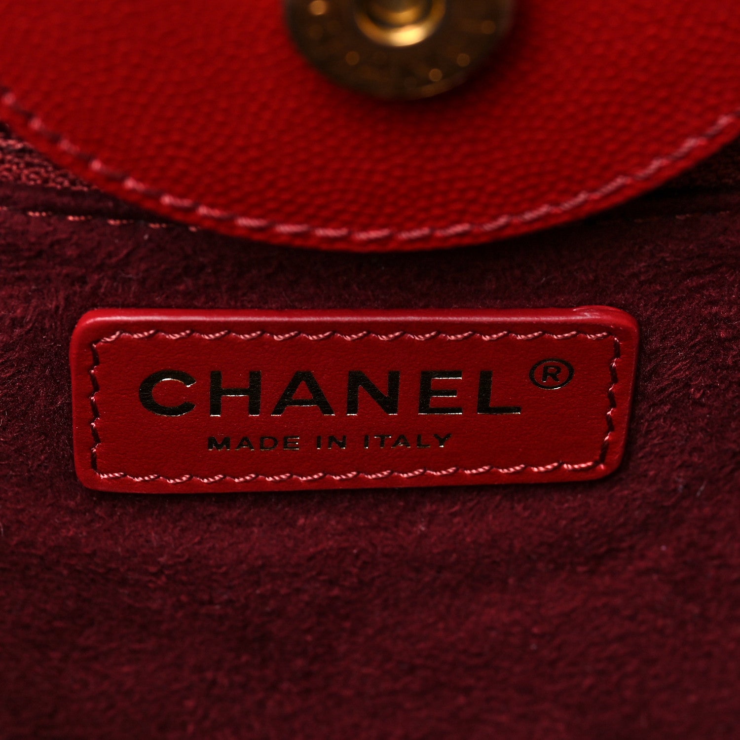 Chanel Caviar Small Studded Deauville Tote Red 6 of 7