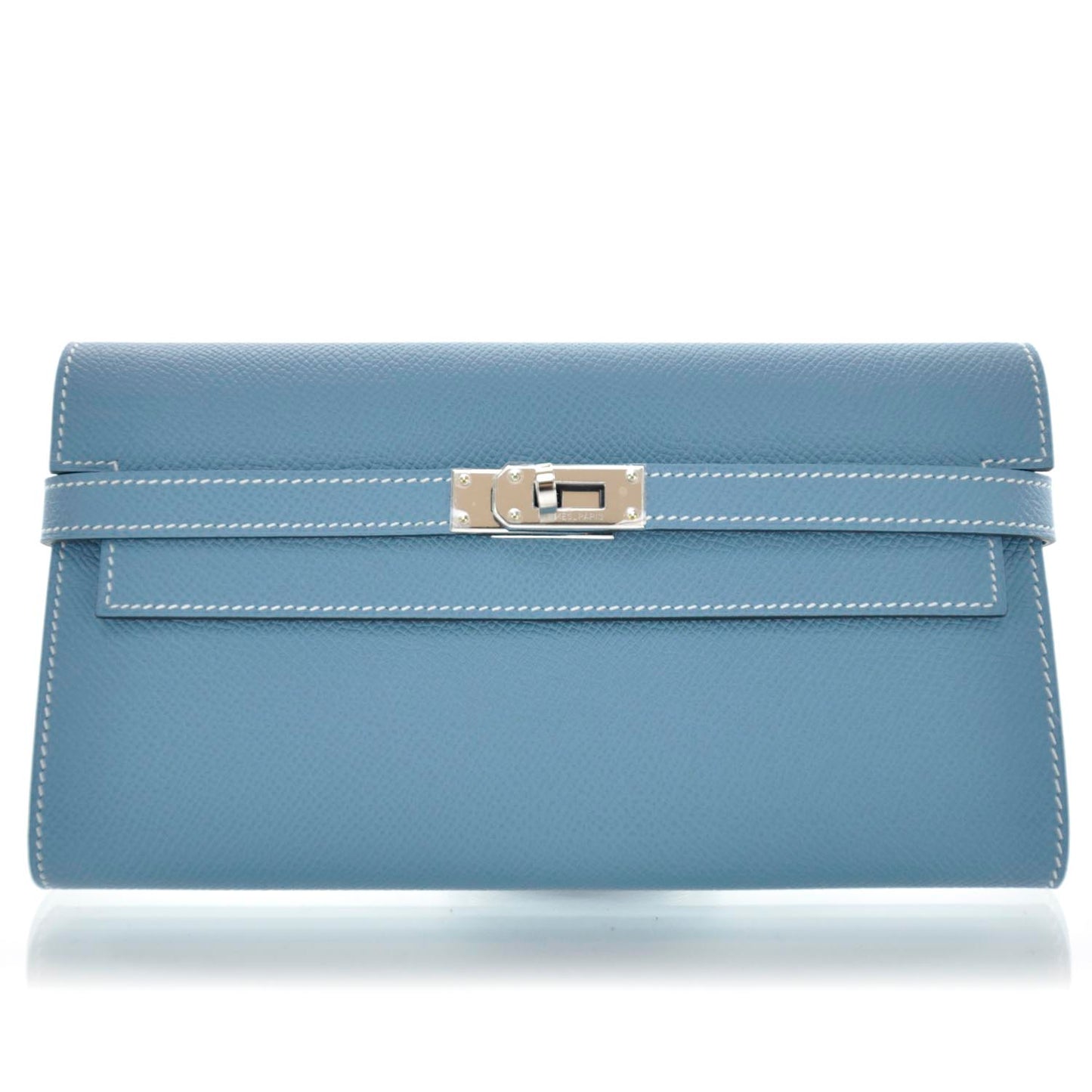 Epsom Kelly Longue Wallet Blue Jean