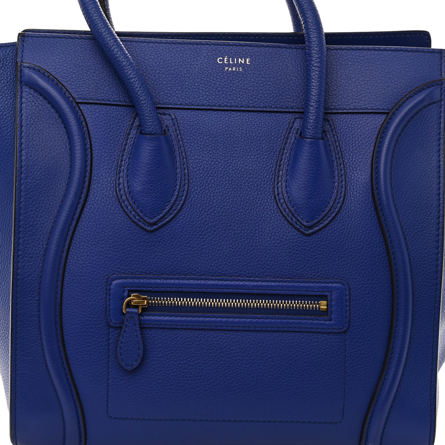 Drummed Calfskin Mini Luggage Indigo