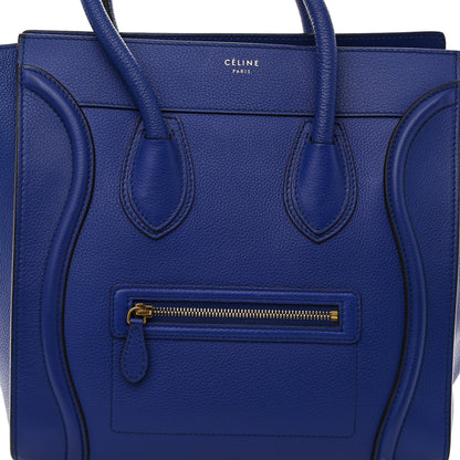 Celine Drummed Calfskin Mini Luggage Indigo 7 of 12