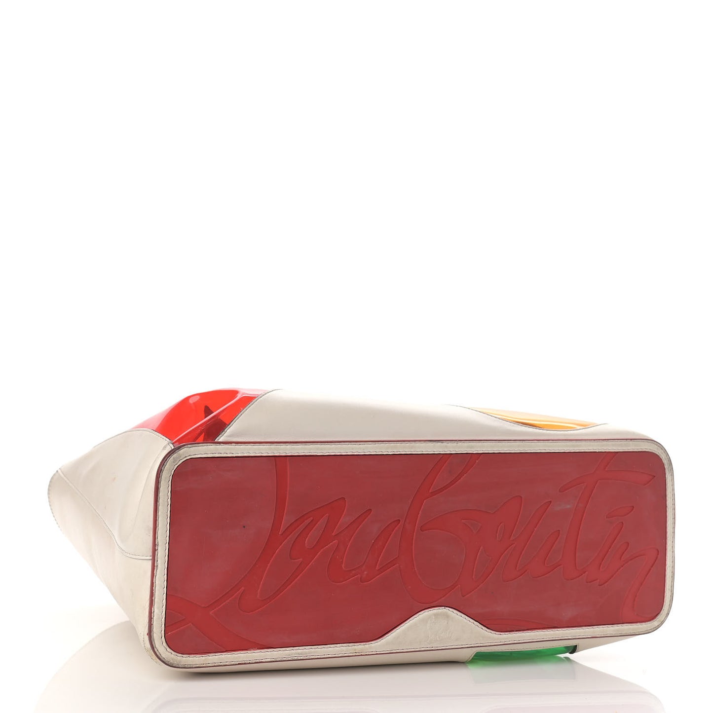 Calfskin PVC Love Spikes East West Cabata Tote Latte Multicolor