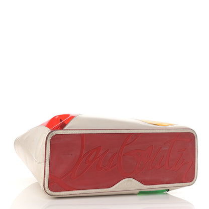 Christian Louboutin Calfskin PVC Love Spikes East West Cabata Tote Latte Multicolor 5 of 28