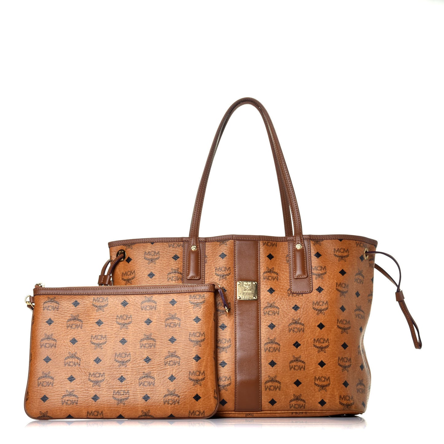 Visetos Medium Liz Reversible Shopper Tote Cognac