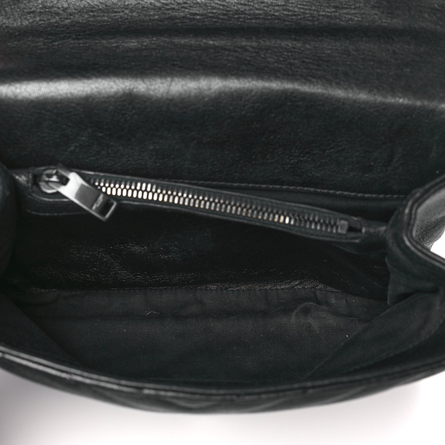 Saint Laurent Sheepskin Matelasse Chevron Monogram Monochrome Medium College Bag Black 5 of 11