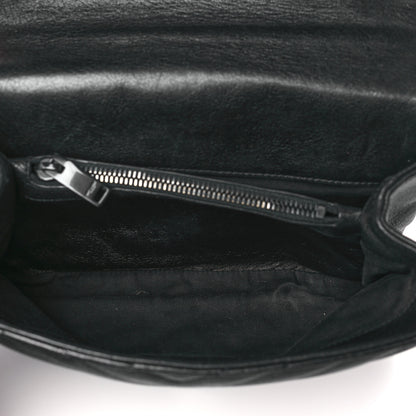 Saint Laurent Sheepskin Matelasse Chevron Monogram Monochrome Medium College Bag Black 5 of 11