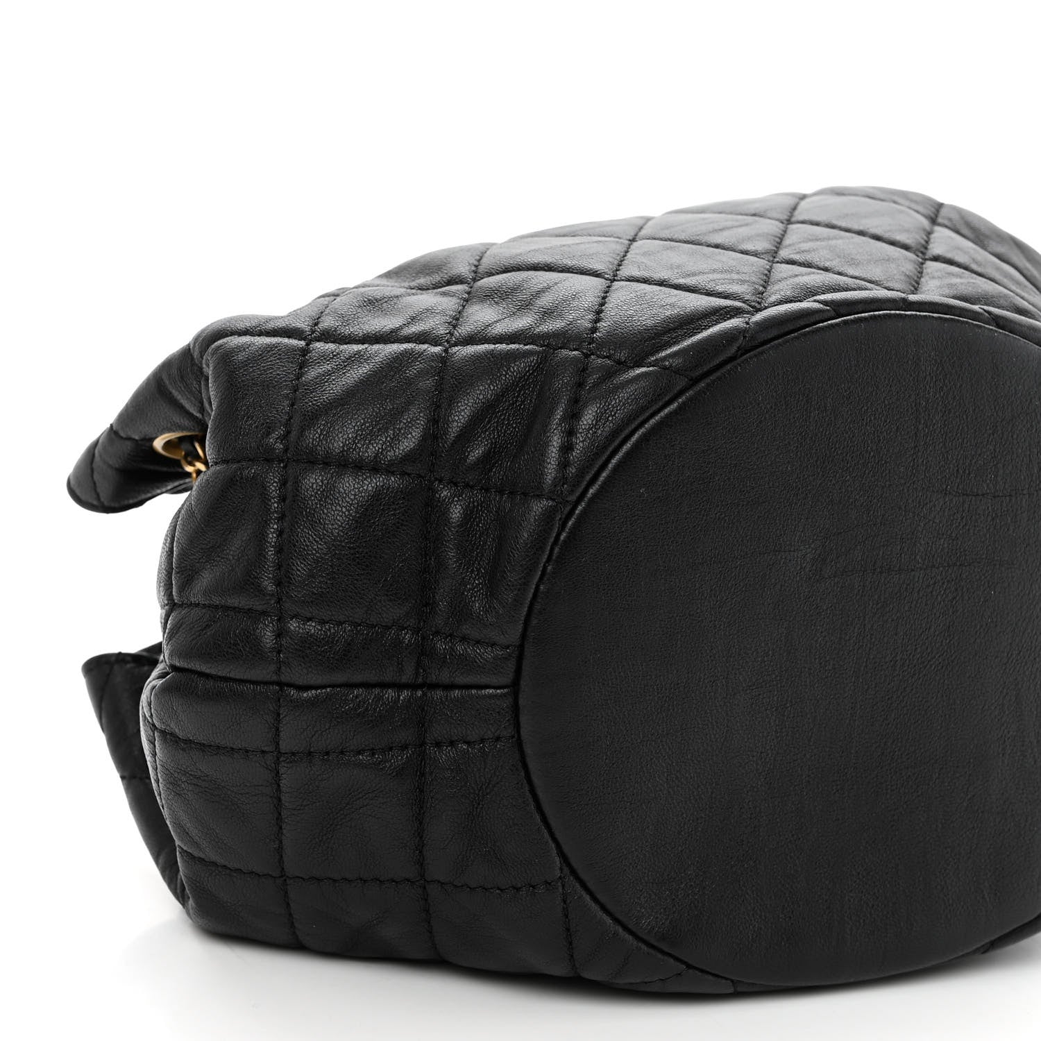 Chanel Lambskin Quilted Drawstring Bag Black 9 of 11