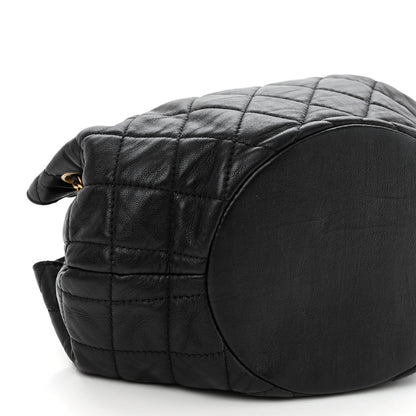 Chanel Lambskin Quilted Drawstring Bag Black 9 of 11