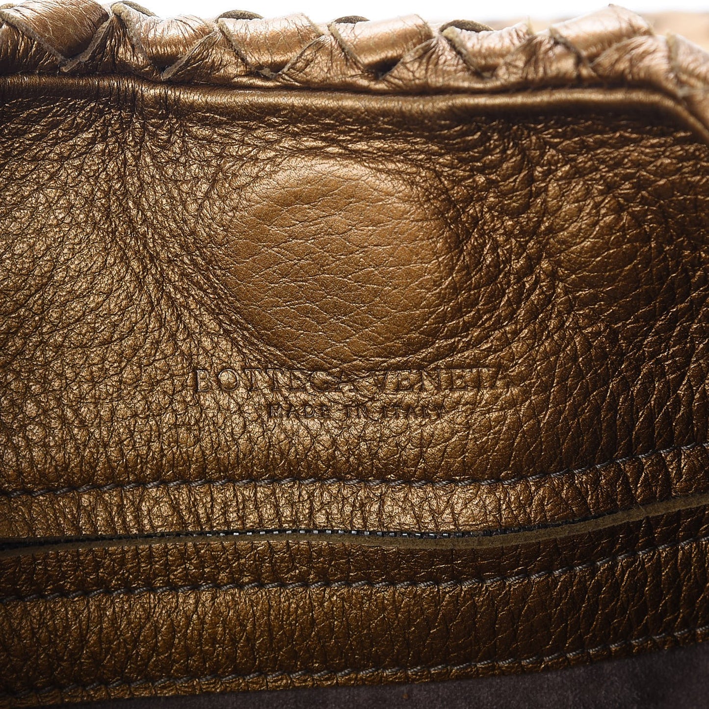 Cervo Intrecciato Large Simple Hobo New Bronze