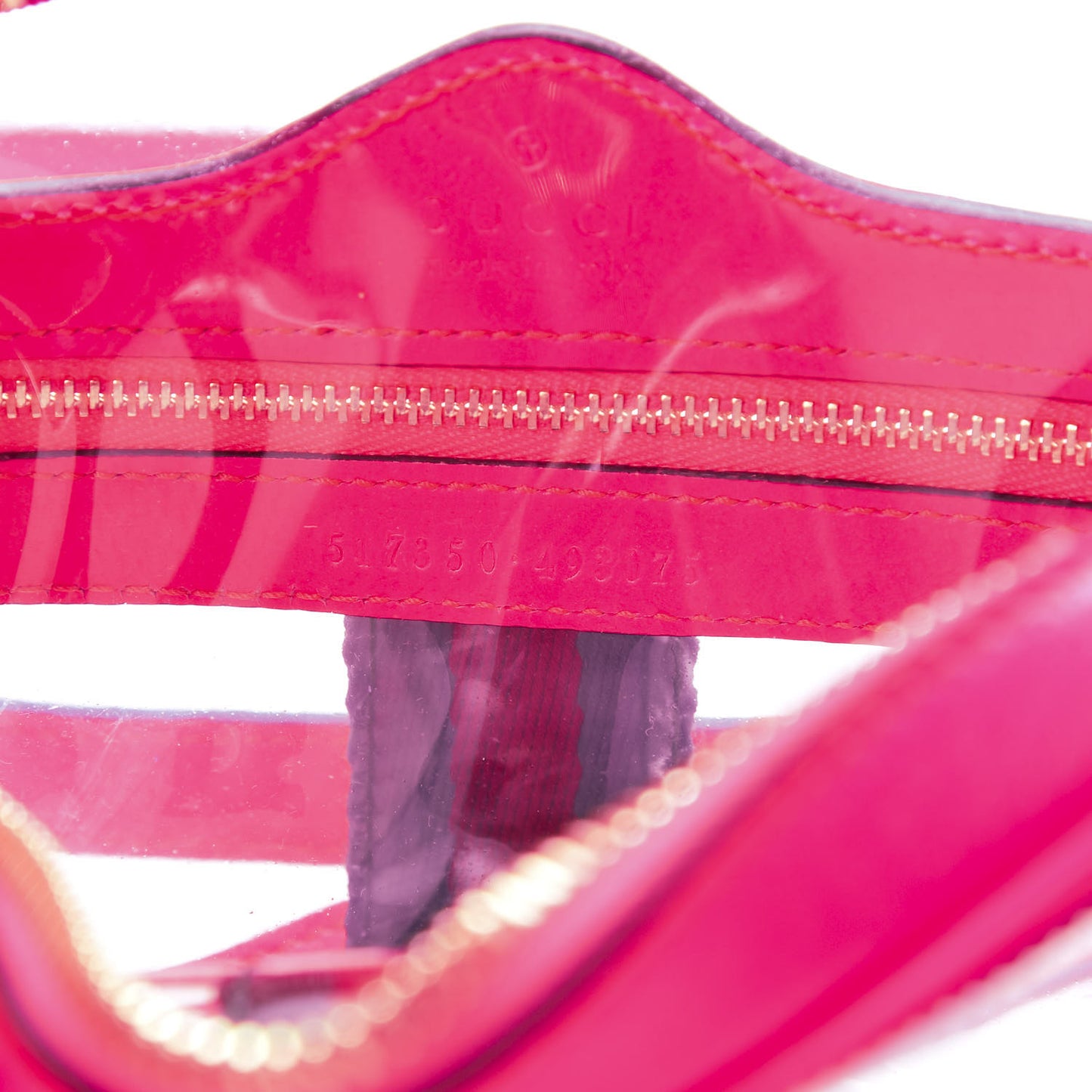 Vinyl Web Mini Ophidia Transparent Shoulder Bag Fluorescent Fuchsia
