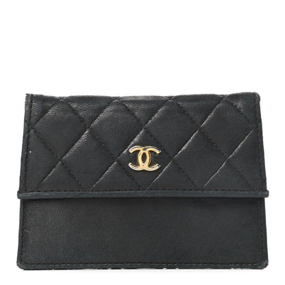 Chanel Lambskin Quilted Flap Compact Wallet Black 1 of 6