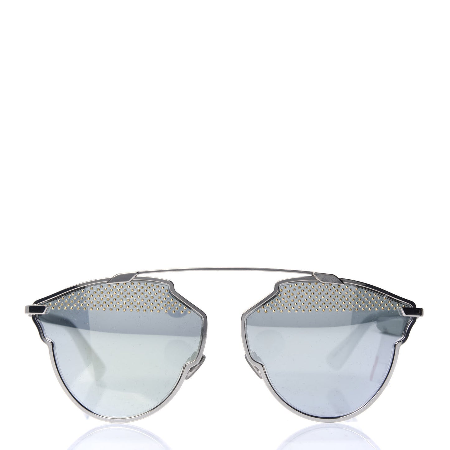 Studded So Real Sunglasses Silver White