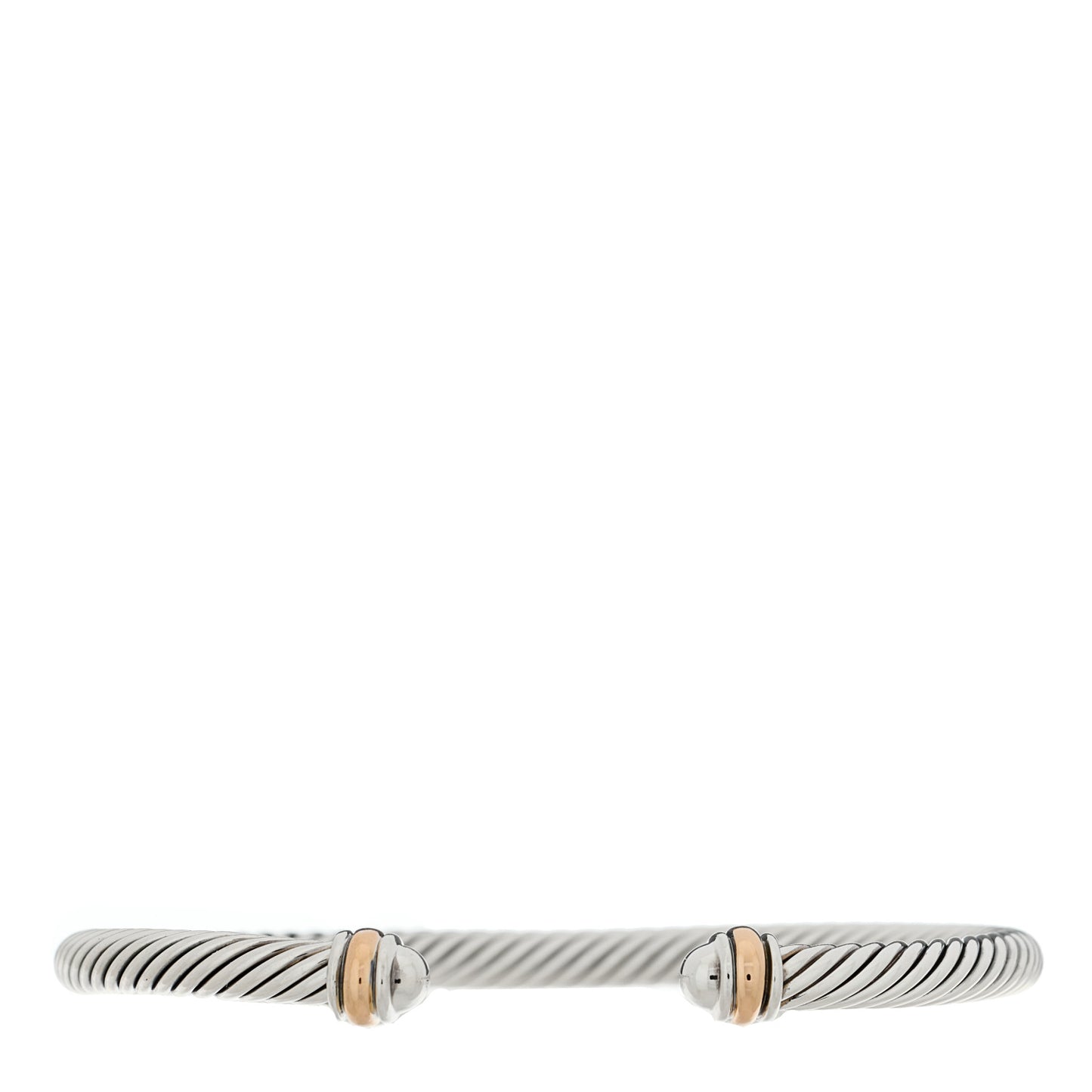 Sterling Silver 18K Yellow Gold 4mm Cable Classics Bracelet