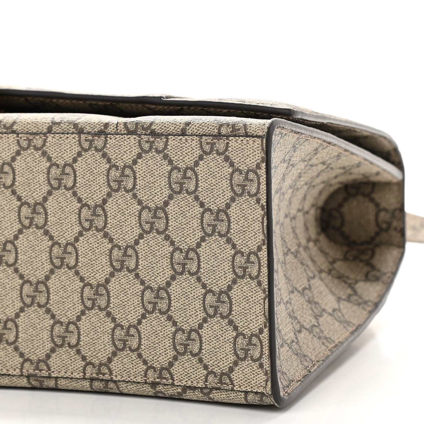 X GUCCI GG Supreme Monogram Medium Hourglass Top Handle Bag Beige Ebony