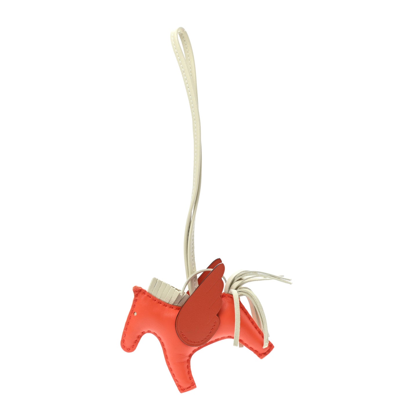 Milo Lambskin Grigri Rodeo Pegase Horse Bag Charm PM Orange Poppy Craie Terre Battue