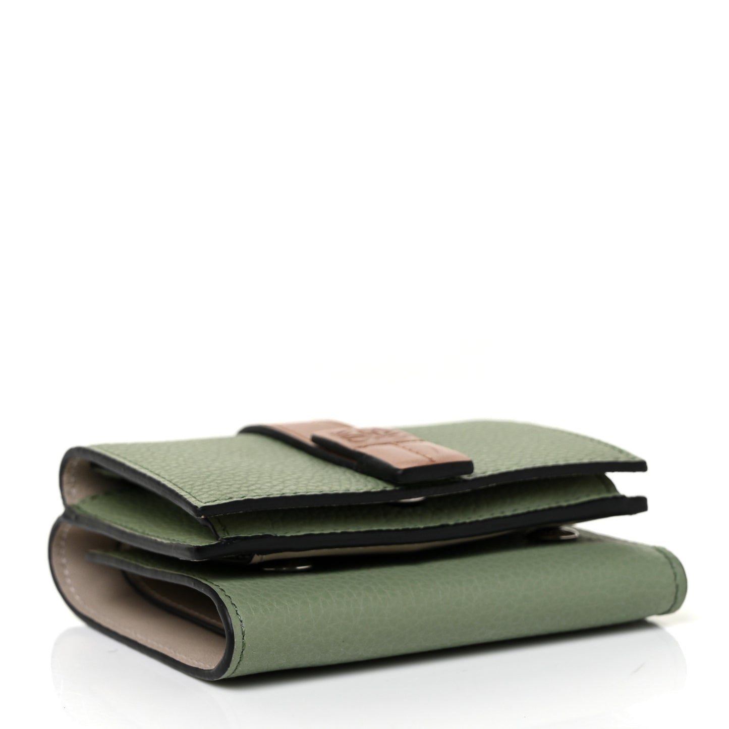 Grained Calfskin Tri-Fold Wallet Rosemary Tan