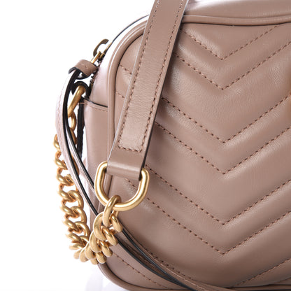 Gucci Calfskin Matelasse Small GG Marmont Chain Shoulder Bag Porcelain Rose 10 of 12