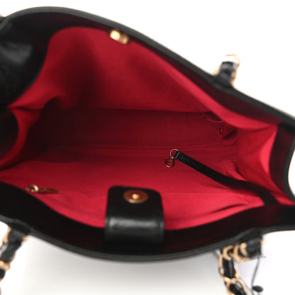Chanel Shiny Aged Calfskin North South Shopping Bag Black 5 of 10