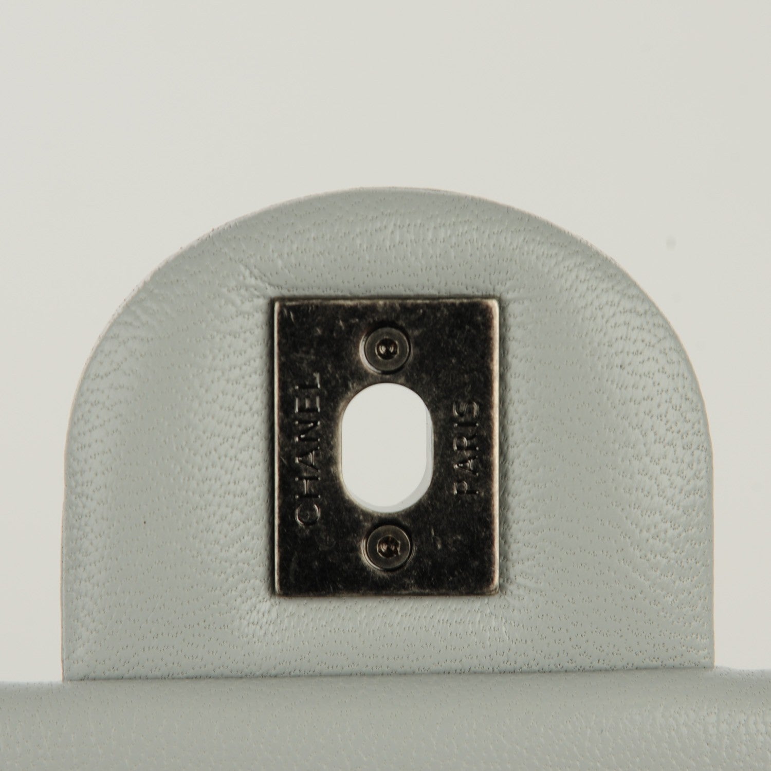 Chanel Shiny Lambskin Quilted Medium Flap Light Grey 5 of 8