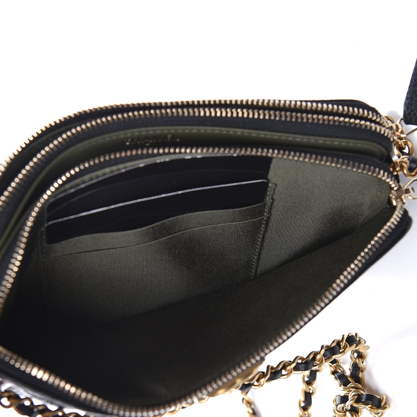 Caviar Quilted Small Boy Clutch With Chain Black