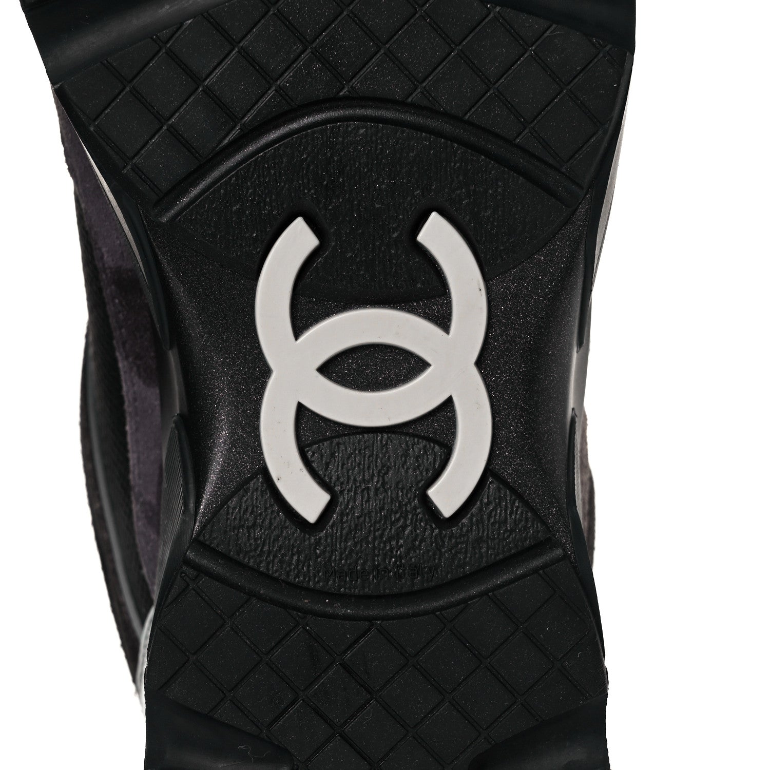 Chanel Calfskin Suede CC Sneakers 38 Black 6 of 10