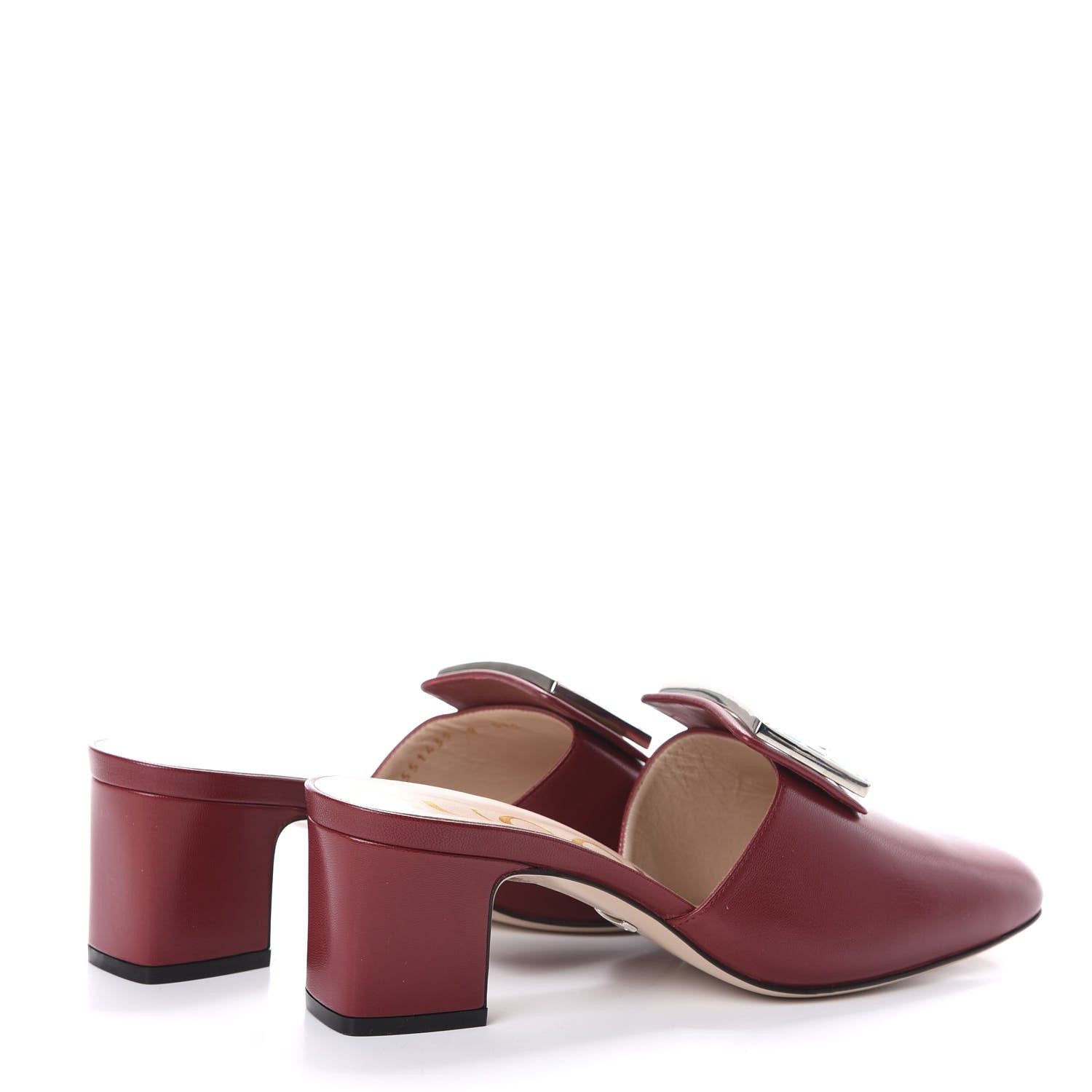 Gucci Malaga Kid Crystal Square G Madelyn Mules 38 Romantic Cerise 4 of 7