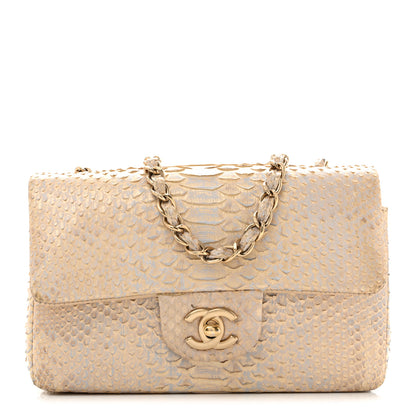 Chanel Metallic Snakeskin Mini Rectangular Flap White Gold 1 of 29