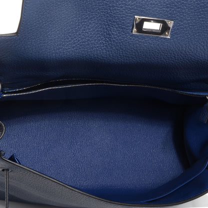Hermes Taurillon Clemence Kelly Retourne 32 Bleu Saphir 6 of 10