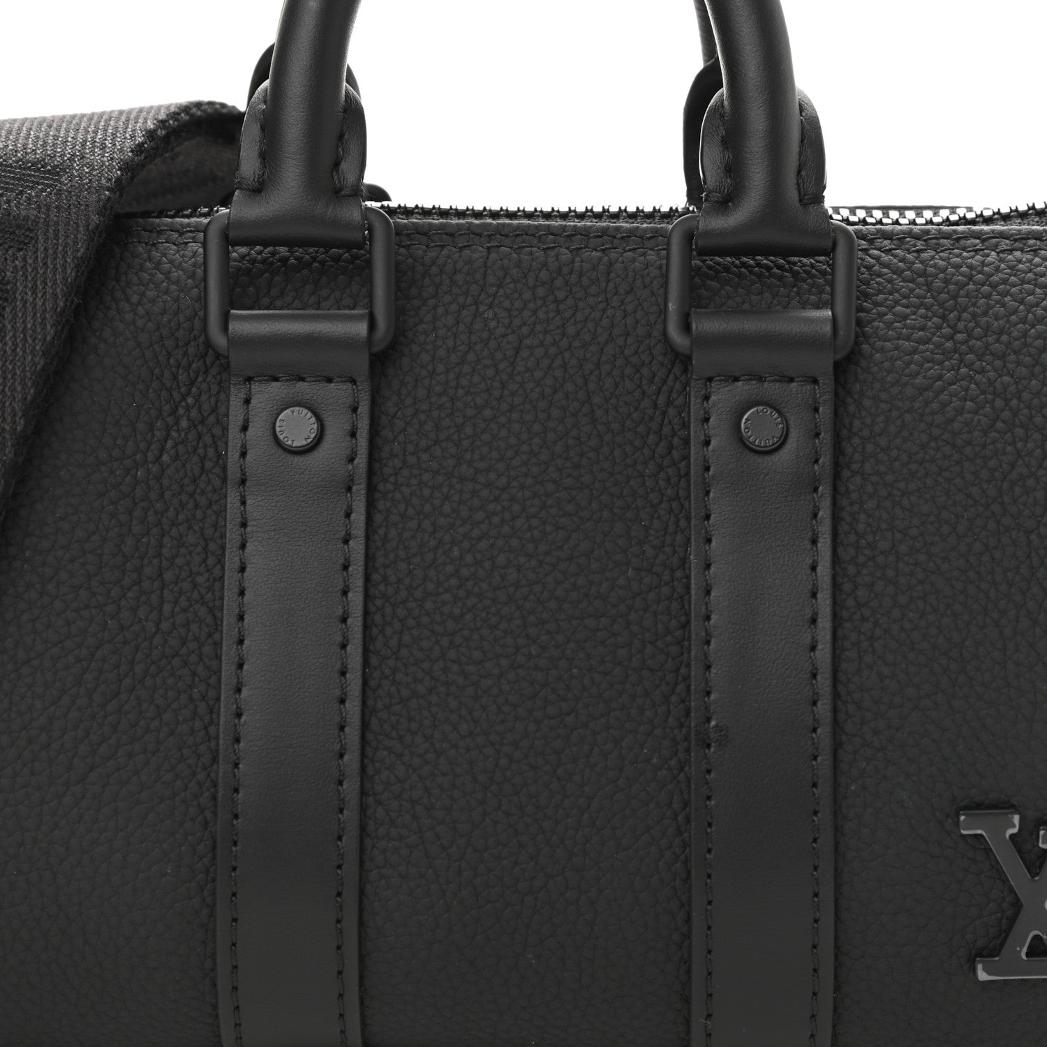 Louis Vuitton Grained Calfskin Aerogram Keepall XS Black 7 of 10