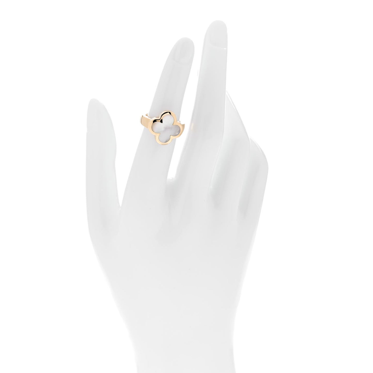 18K Yellow Gold Mother of Pearl Pure Alhambra Ring 49 5
