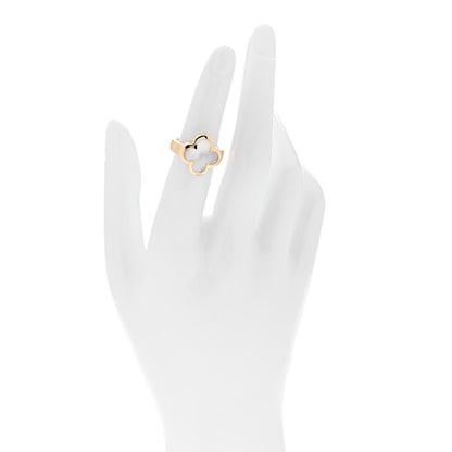 Van Cleef & Arpels 18K Yellow Gold Mother of Pearl Pure Alhambra Ring 49 5 2 of 5