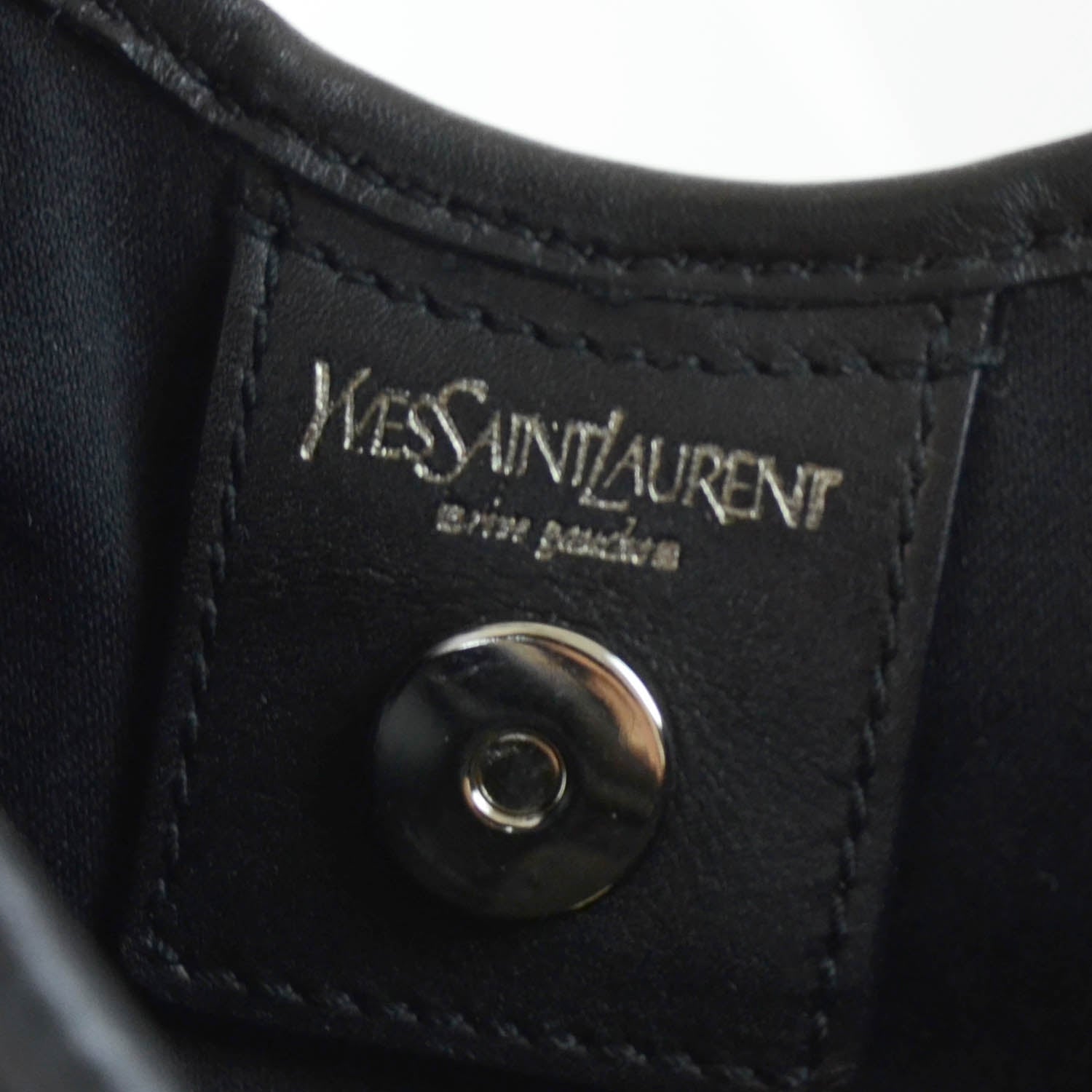 Saint Laurent Satin Mombasa Horn Evening Bag Black 7 of 8
