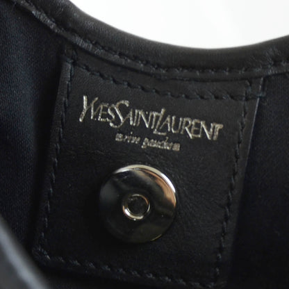 Saint Laurent Satin Mombasa Horn Evening Bag Black 7 of 8