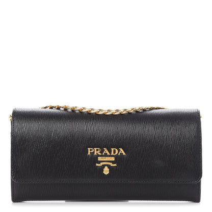 Prada Vitello Move Chain Wallet Black 1 of 7