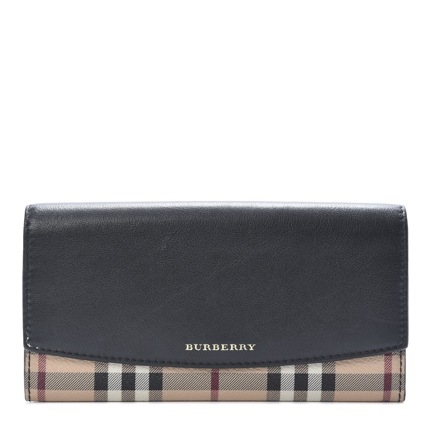 Burberry Calfskin Haymarket Check Henley Wallet Black 1 of 8